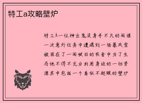 特工a攻略壁炉